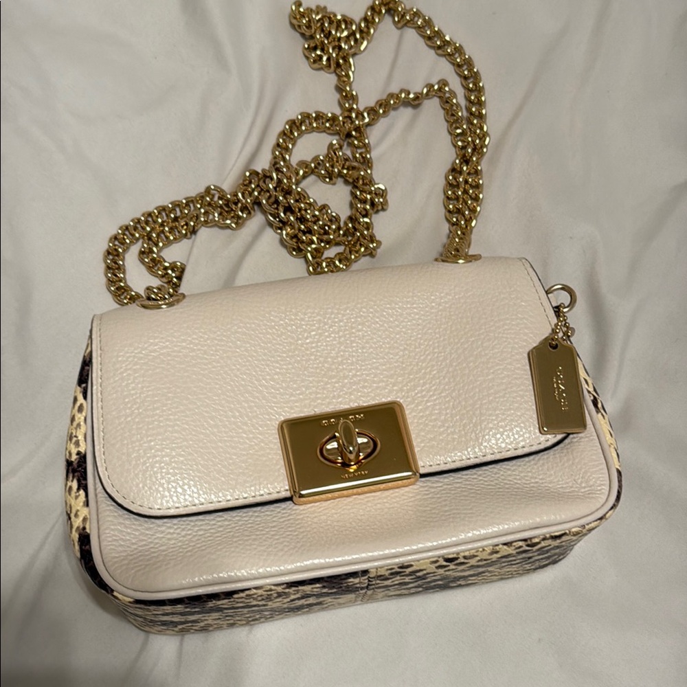Coach Cream and Gold Women's Bag